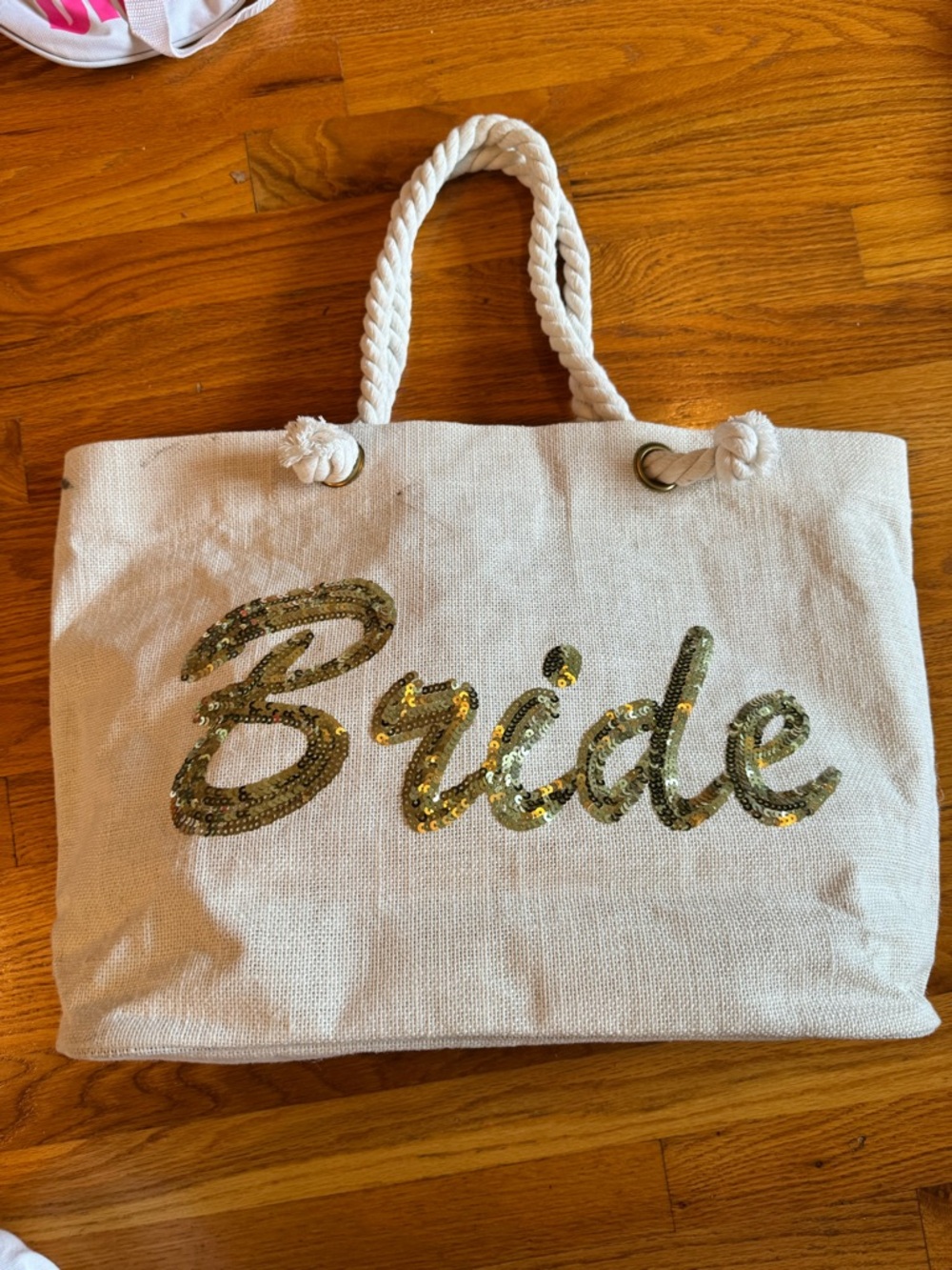 Bride Pack - Sequin Canvas Tote Bag and White FannyPack